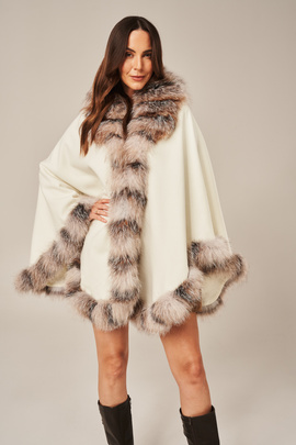 Női gyapjú poncsó kasmírral