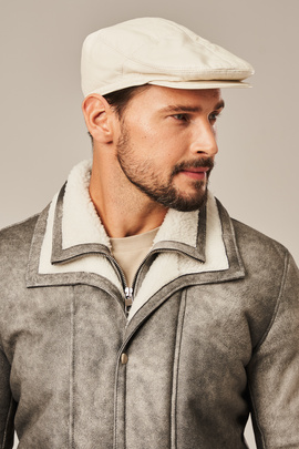 Fehér bőr férfi sapka Gatsby stílusban