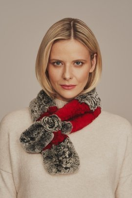 Szürke csincsilla rex prém sál