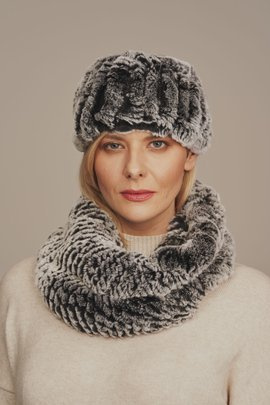 Szürke téli prém fejpánt
