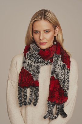 Női szürke téli szőrme sál