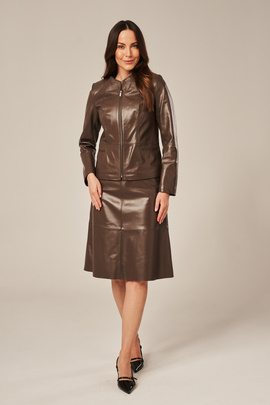 Elegáns női bőrkabát