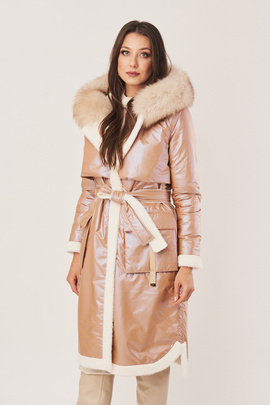 Női pehelykabát természetes szőrmével